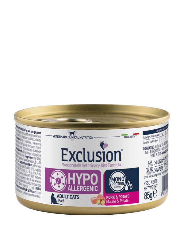 Exclusion Hypoallergenic Paté Maiale & Patate 85g - Gatti Adulti Exclusion Hypoallergenic Paté Maiale & Patate 85g - Gatti Adulti
